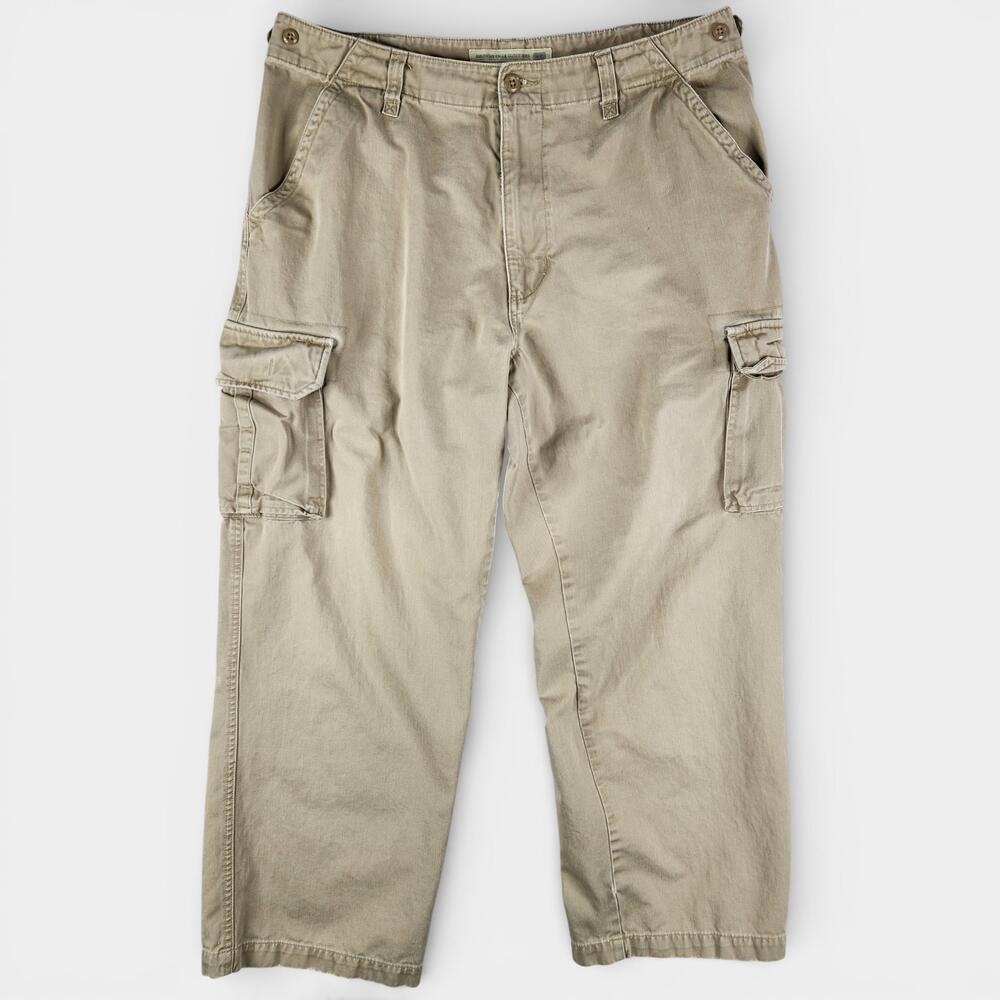 American Eagle Outfitters Cargo Pants Mens 38x30 Beige Twill Baggy Y2K Flaw